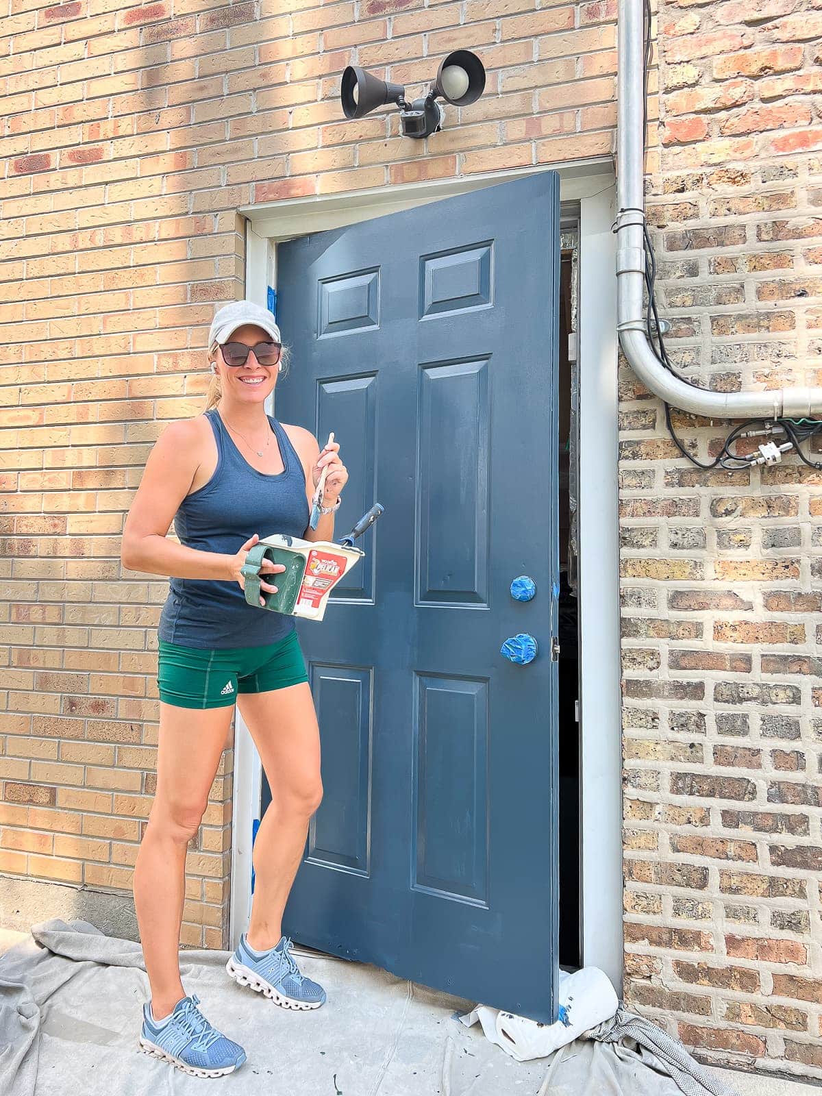 Painting an exterior door the color navy