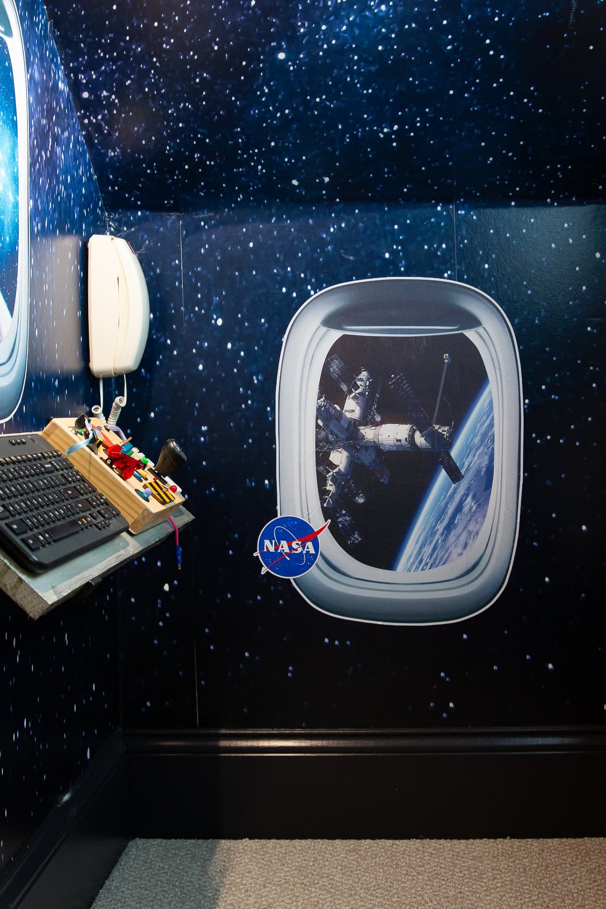 Adding wall decals that look like outer space