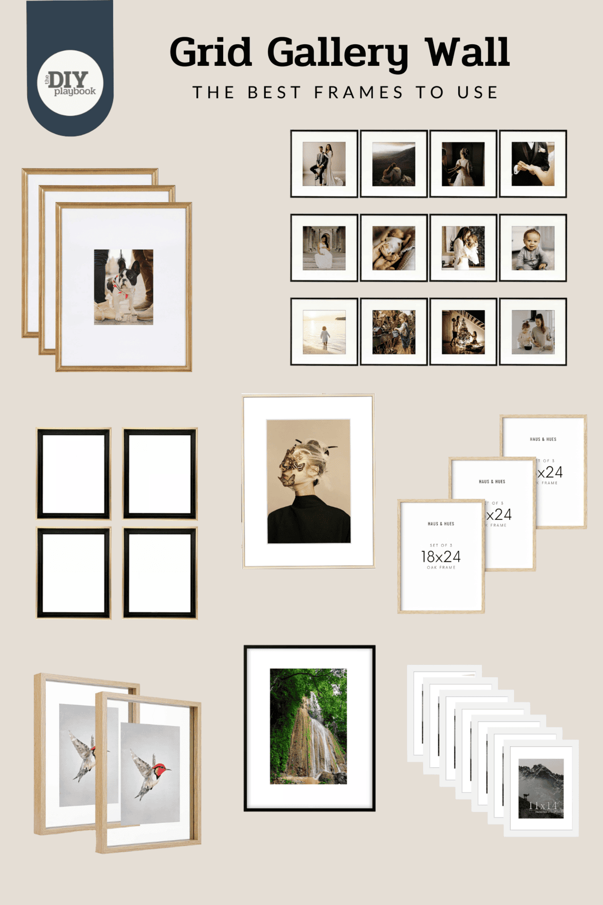 Symmetrical gallery wall frames to choose