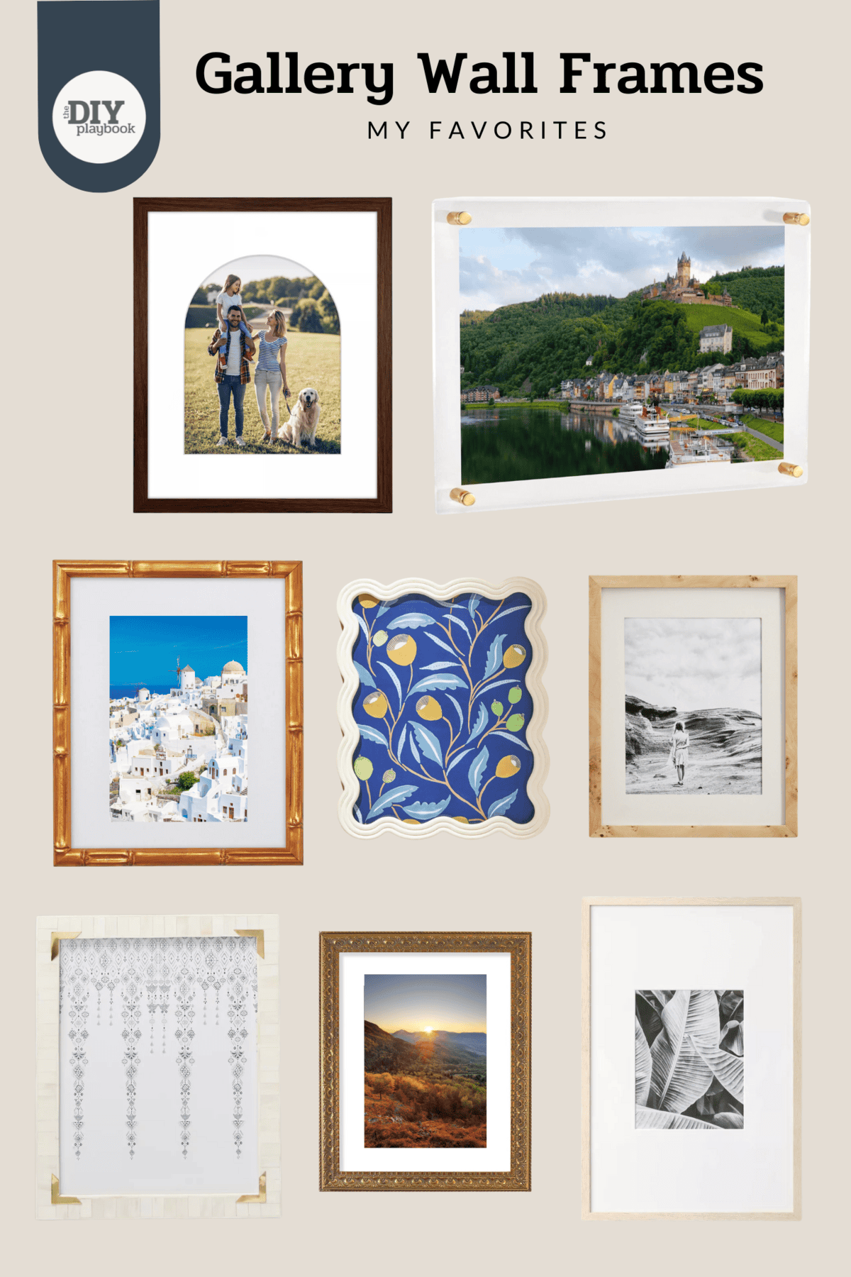 Choosing a variety of frame sizes to create your gallery wall