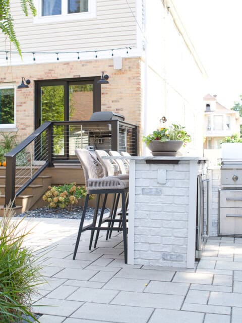 Our new outdoor bar and kitchen in the backyard
