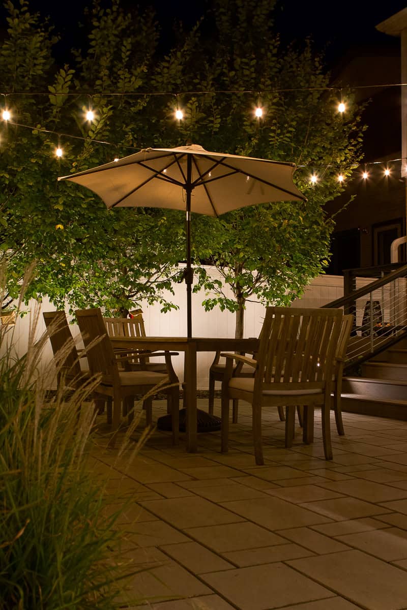 our backyard at night