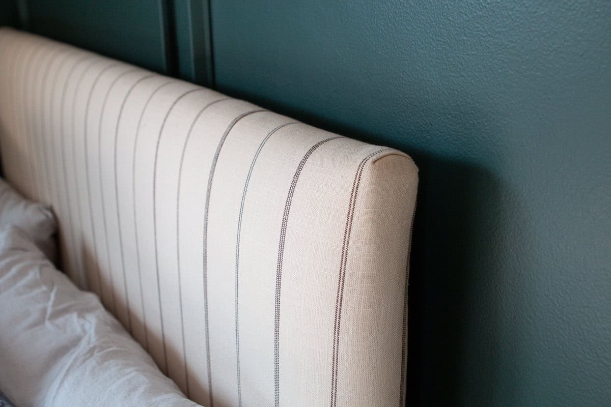 Striped headboard