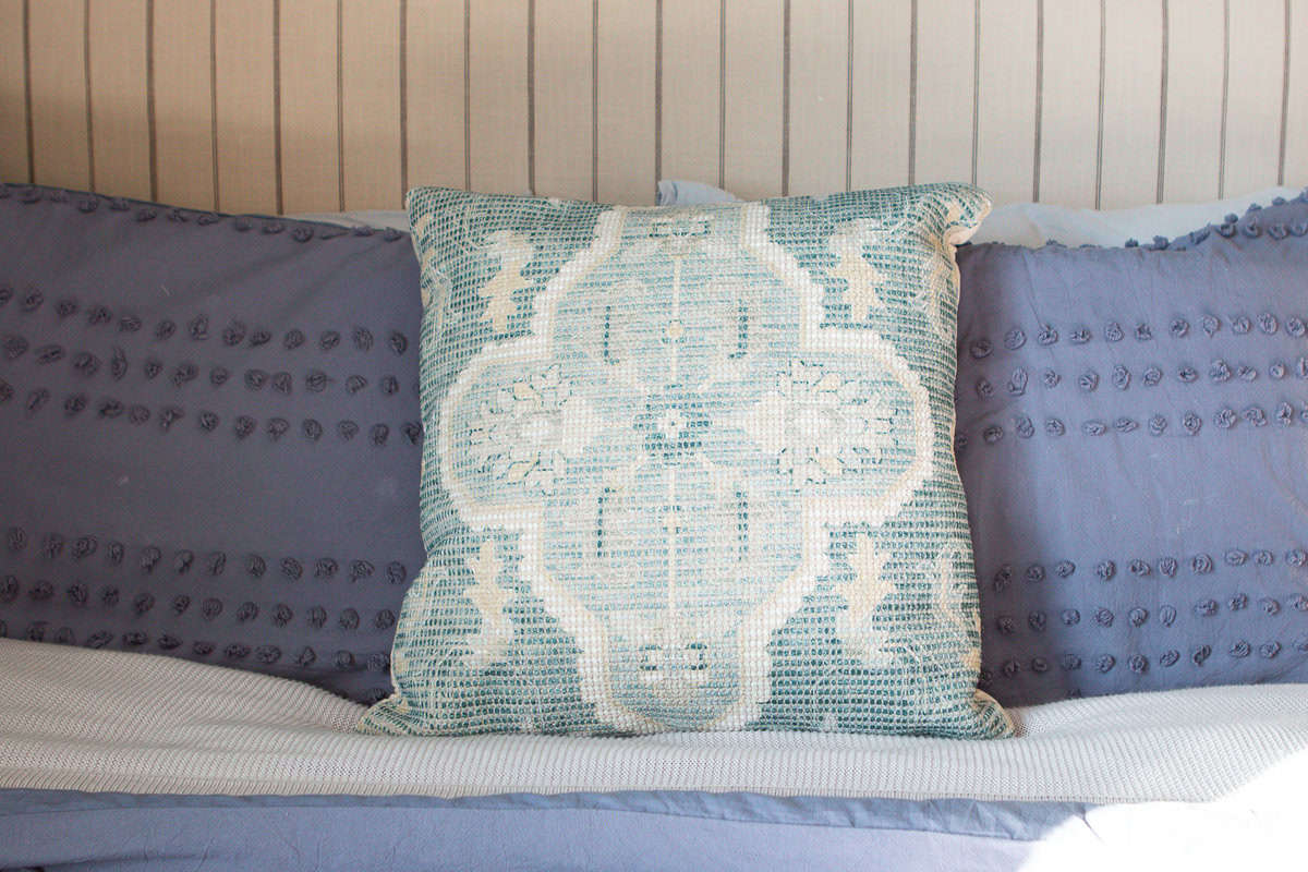 Decorative blue pillow
