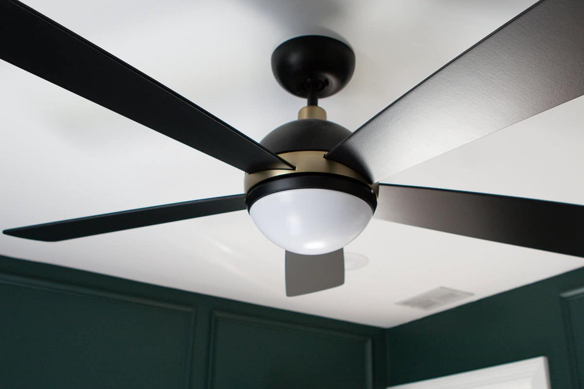 Black and gold ceiling fan