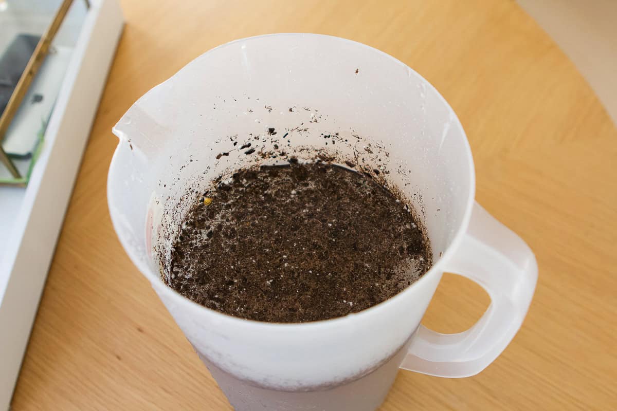 A pitcher of dirty drinking water