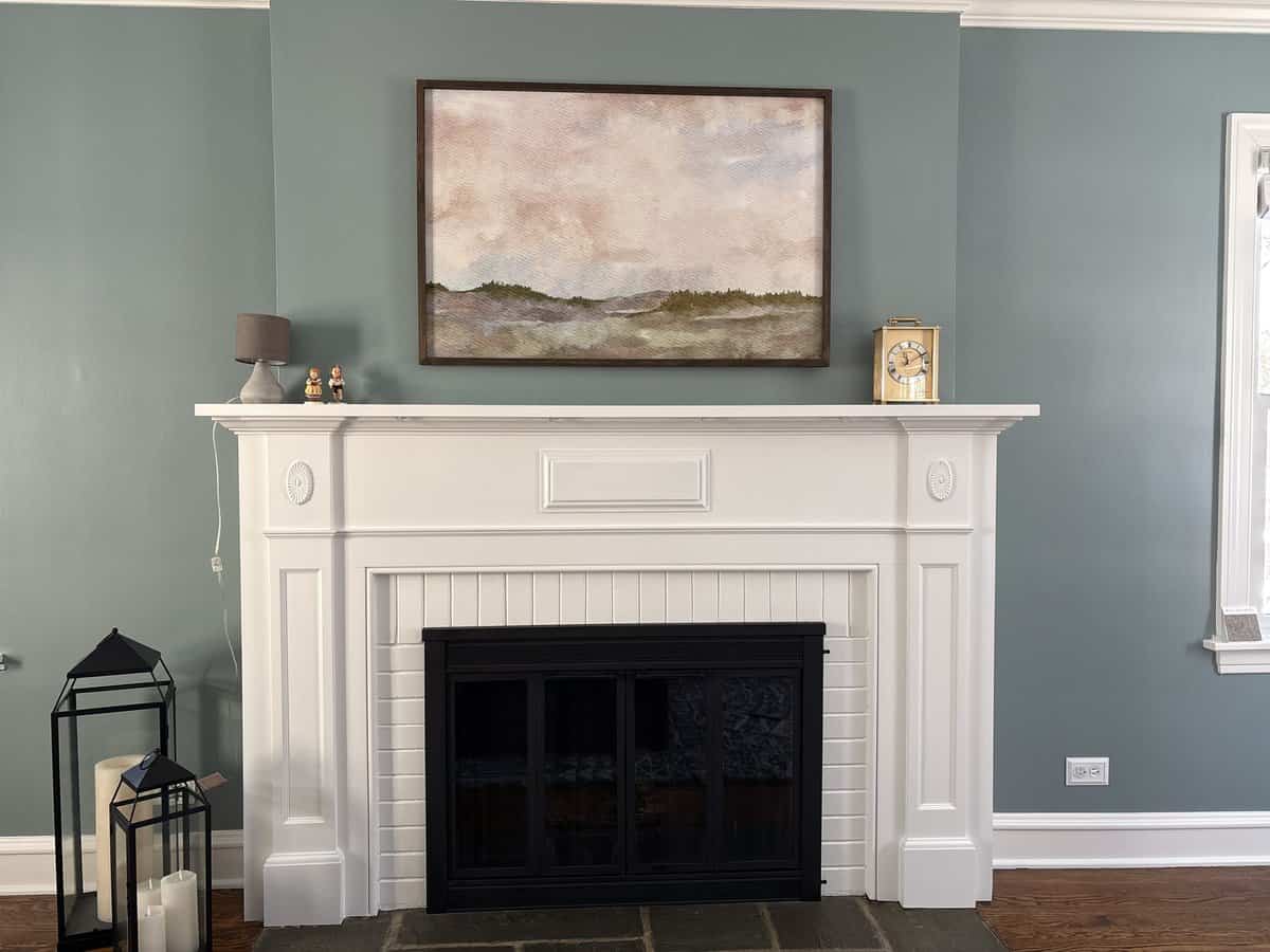 A fireplace that needs styling