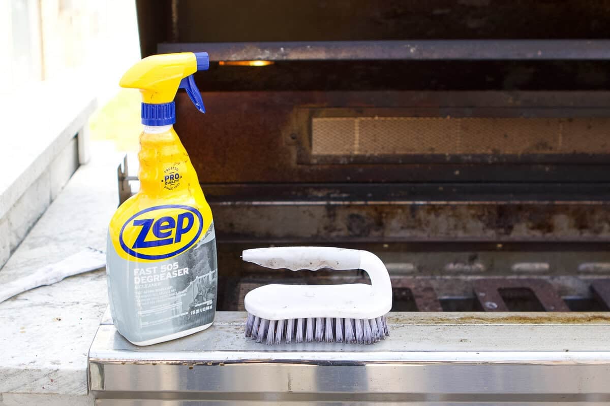 Use Zep and a scrub brush to get your grill looking clean