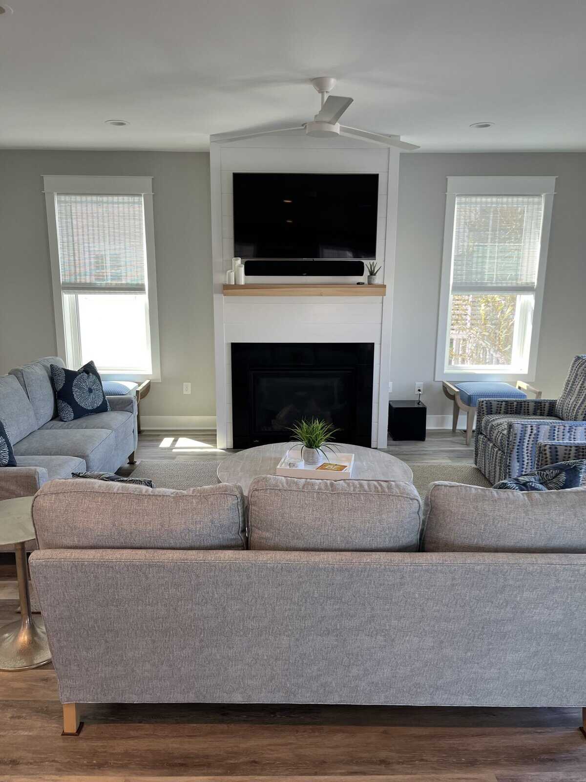 beachy fireplace