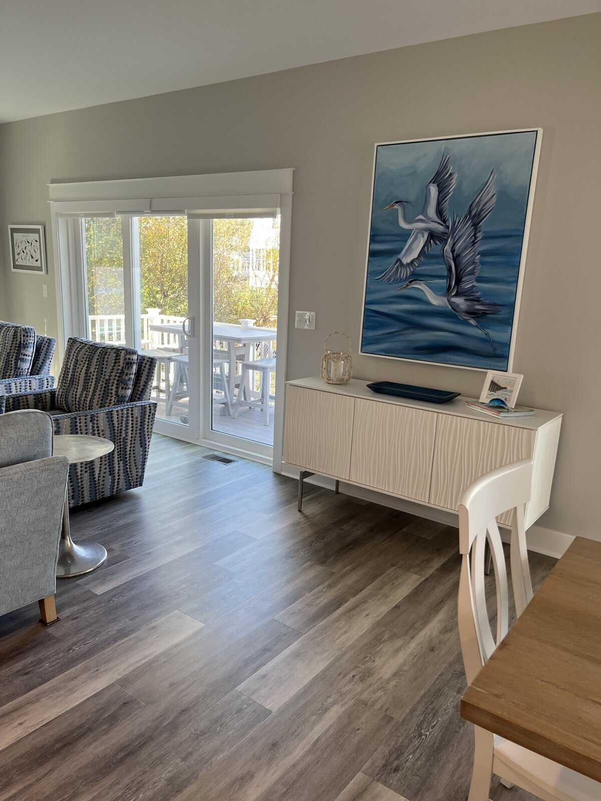 a beachy living room without any lighting