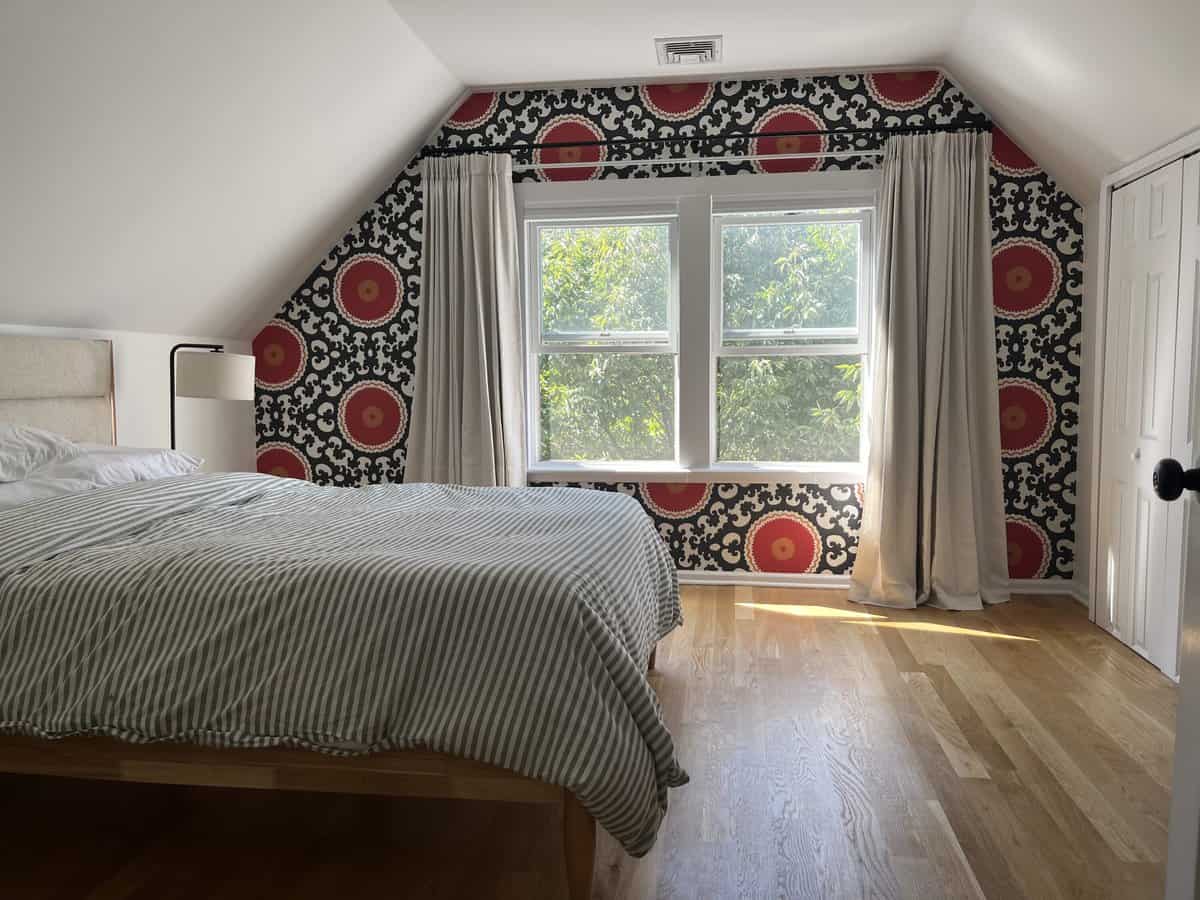 toning down a bold wallpaper
