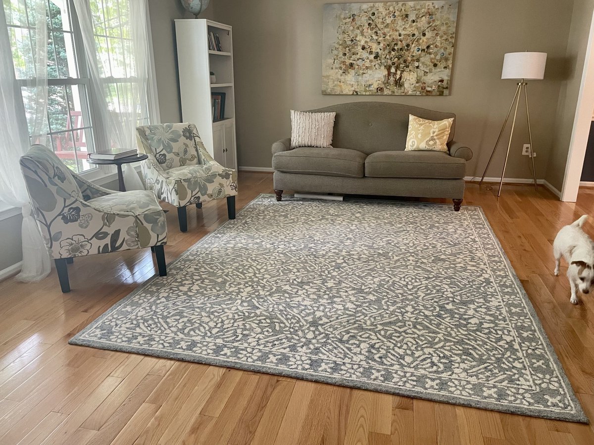 a front entryway in need of a coffee table.