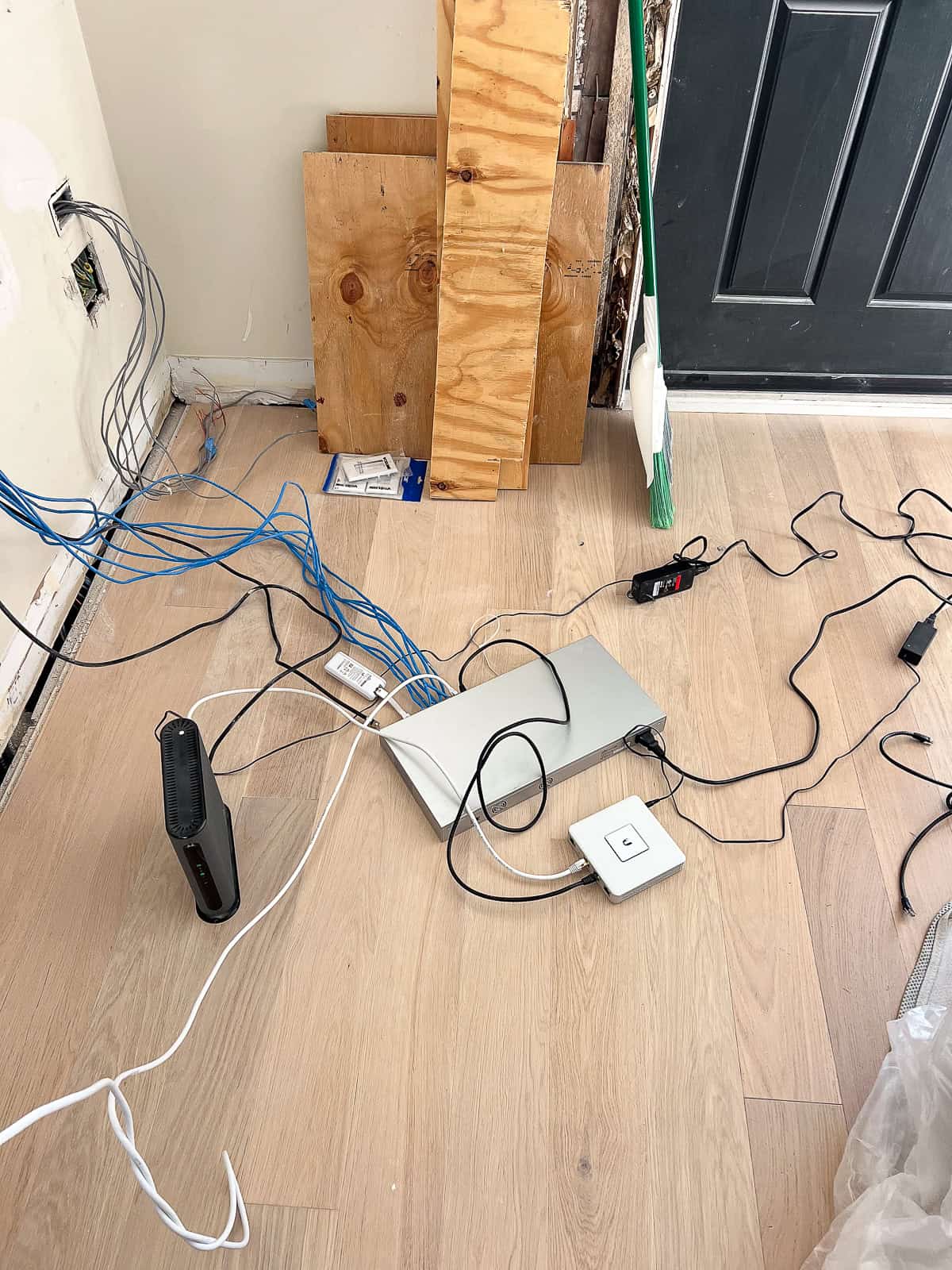 removing all of our internet cords during construction